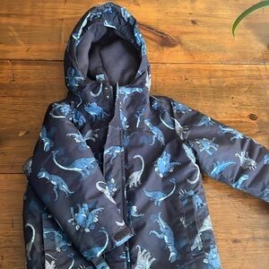 Boys winter jacket and snow pants- size 3T navy blue dinosaur print